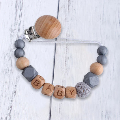 Handmade free personalized name silicone baby pacifier clip silicone crown koala pacifier chain holder baby safe teethin