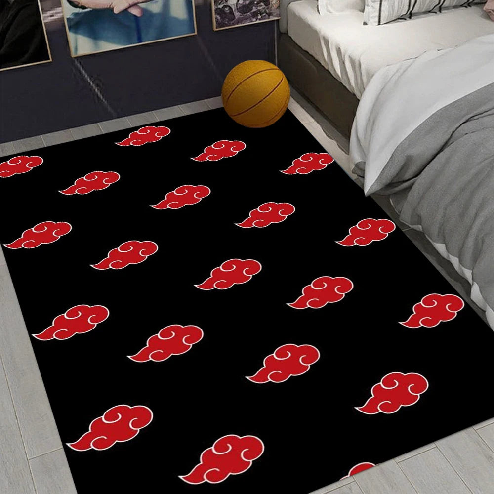 Anime Theme Carpet Various Styles With Somersault Cloud Sharingan Patterns Non Slip Rug For Living Room Bedroom Decor