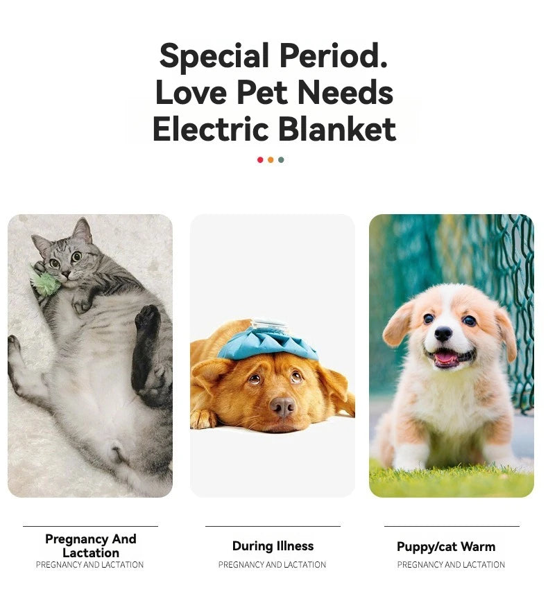 Adjustable Temperature Waterproof Pet Heating Pad Electric Blanket Winter Warmer Dog Mattress for Cats And Dogs US/EU