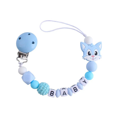 Handmade free personalized name silicone baby pacifier clip silicone crown koala pacifier chain holder baby safe teethin