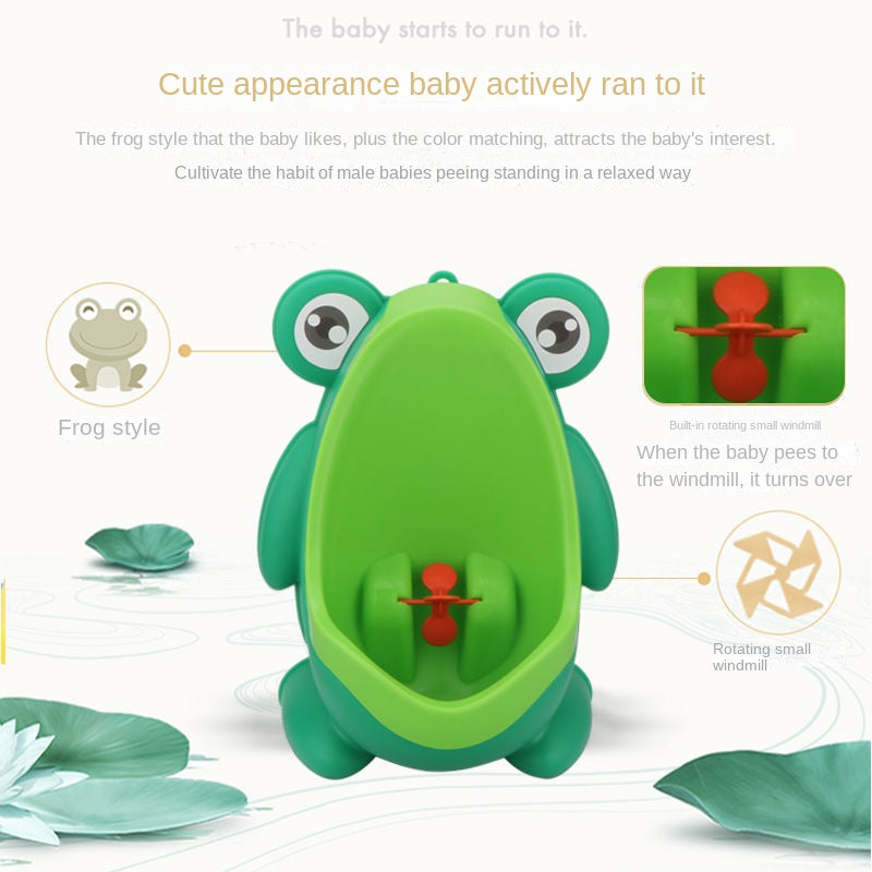 Baby Boys Standing Potty Cartoon Frog Shape Wall-Mounted Urinals Toilet Training Stand Vertical Urinal Potty Pee Infant Toddler