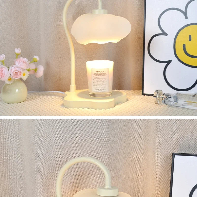 Creative Cloud-Shaped Wax Melt Lamp with Timer  Aromatherapy Night Light, Scented Candle Warmer, Stylish Desk Table Lamp