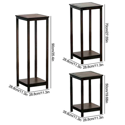 2-Tier Bamboo Plant Stand for Multiple Plants - Ideal for Living Room, Terrace - Indoor/Outdoor Use - Home Decor