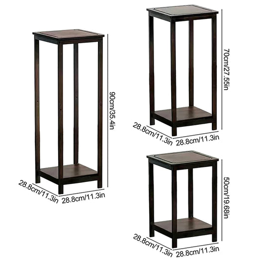 2-Tier Bamboo Plant Stand for Multiple Plants - Ideal for Living Room, Terrace - Indoor/Outdoor Use - Home Decor