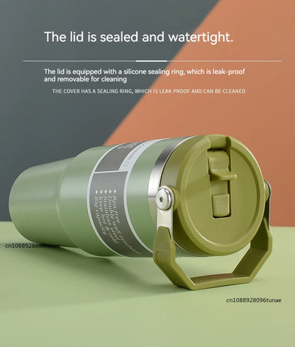 20oz/30oz Thermal Water Bottle With Straw Stainless Steel Car Coffee Mug Keeps Cold and Heat Thermal Mug Tumbler Vacuum Flasks