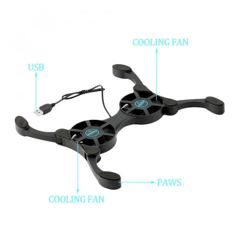Foldable Radiator Laptop Cooling Pad Computer Accessories USB Mini Laptop Portable Dual Fan Stand