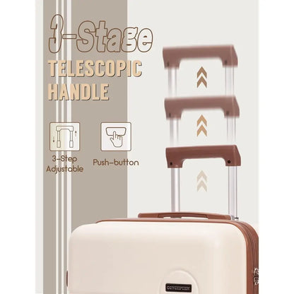 5-Piece Hardshell Luggage Set with Wheels, ABS Carry-On Suitcases, TSA Lock for Travel