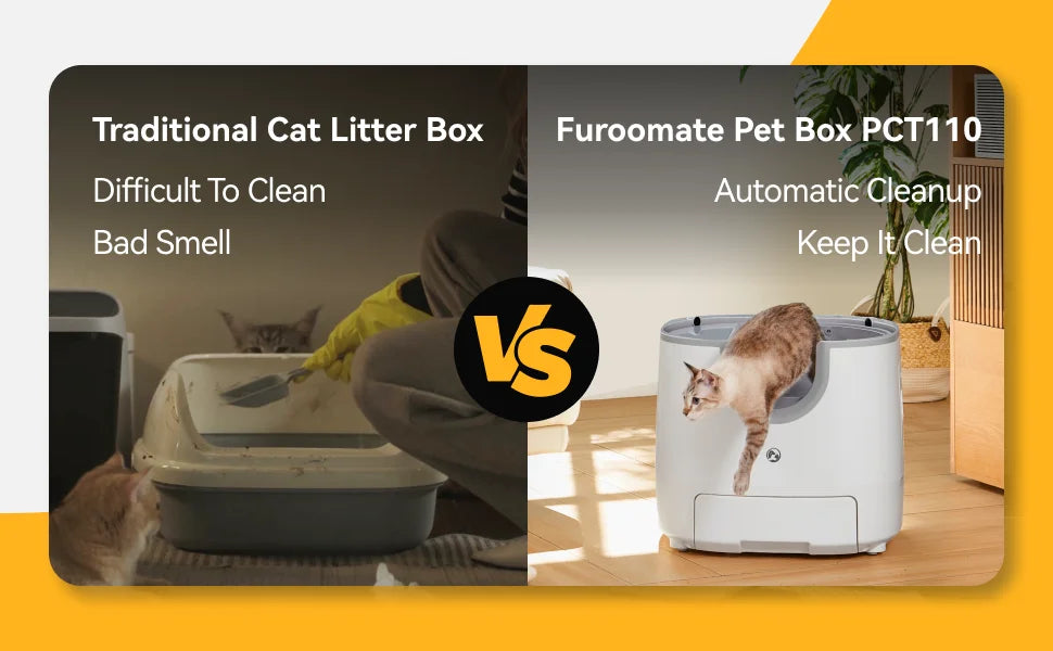 Furoomate - Automatic Smart Cat Litter Box, Self-Cleaning, 11L, High-Capacity Pet Toilet Tray