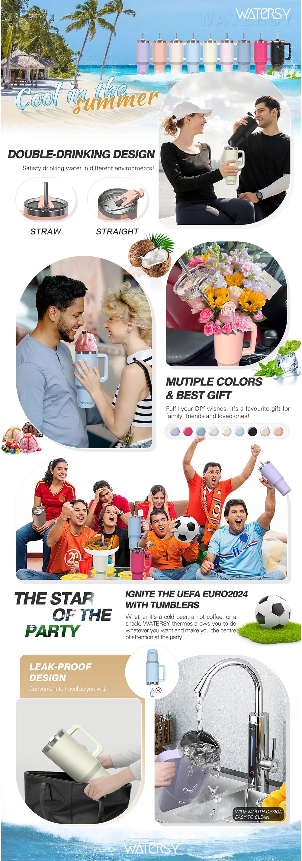 891/1182ml Insulated Mug With Handle And Straw Large Capacity 40oz Tumbler Stainless Steel Water Bottle Office Home Thermal Mug