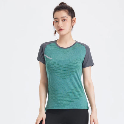 Fitness Women Shirts Quick Dry Yoga Sport T Shirt Gym Running Sportswear Tops Short Sleeve Training Blouses Jersey Jogging Tee