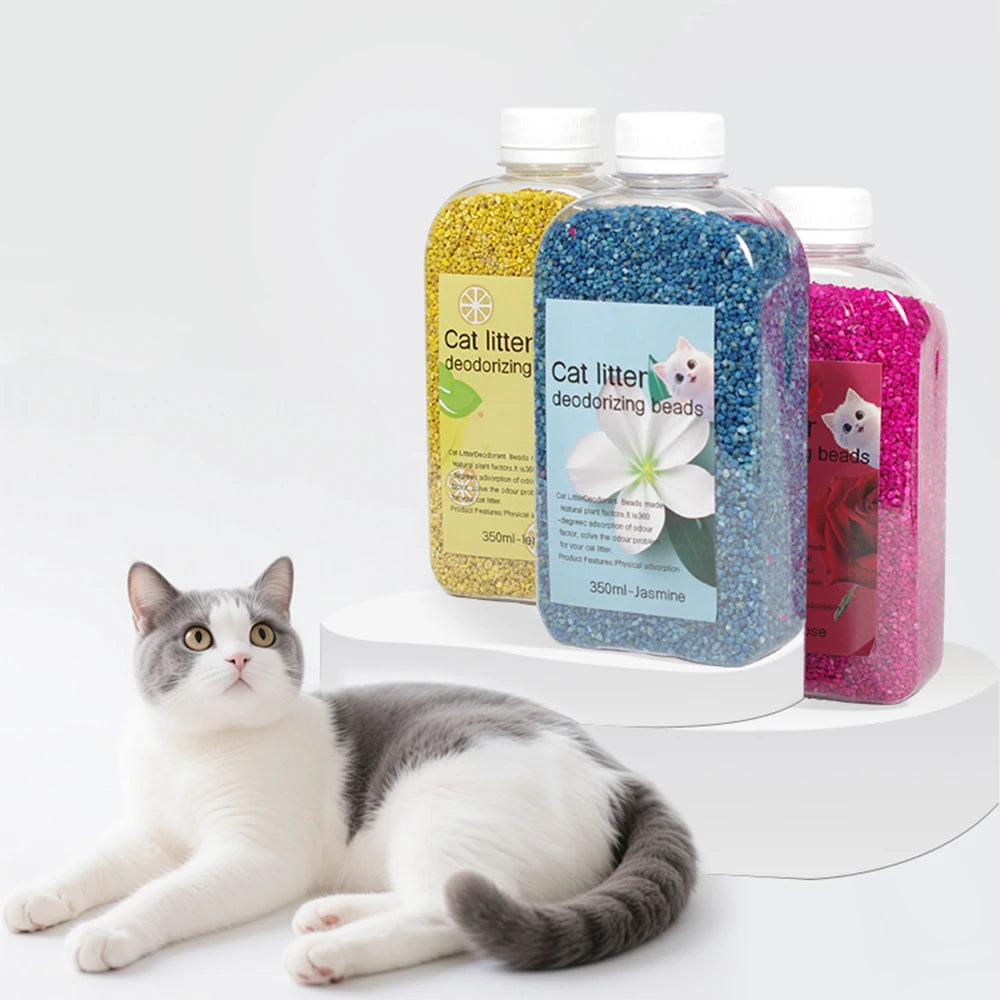 Cat Litter Deodorizer Beads - Eliminate Bad Smell, Safe for Cats & Kittens - Sprinkle & Go! | Non-Toxic