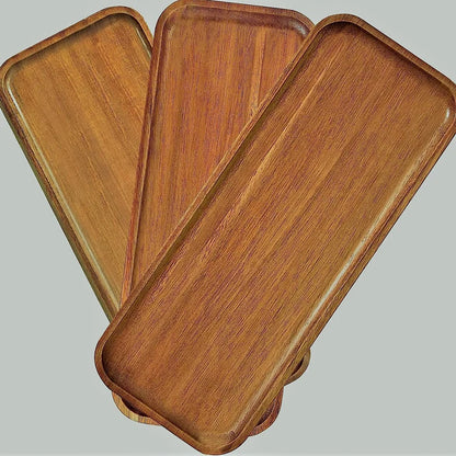 Tableware Solid Wood Food Tray Round Rectangle Dessert Plate Japanese-style Wooden Snack Fruit Tea Saucer Pallet Bread Board