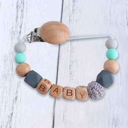 Handmade free personalized name silicone baby pacifier clip silicone crown koala pacifier chain holder baby safe teethin