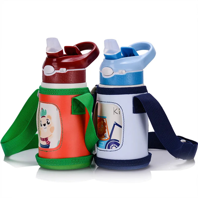 400ML Children Thermos Water Bottle Kids Thermos Mug Baby Duck Billed Straw 316 Stainless Steel Vacuum Flasks Tumbler Thermo Cup