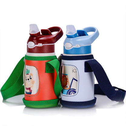 400ML Children Thermos Water Bottle Kids Thermos Mug Baby Duck Billed Straw 316 Stainless Steel Vacuum Flasks Tumbler Thermo Cup