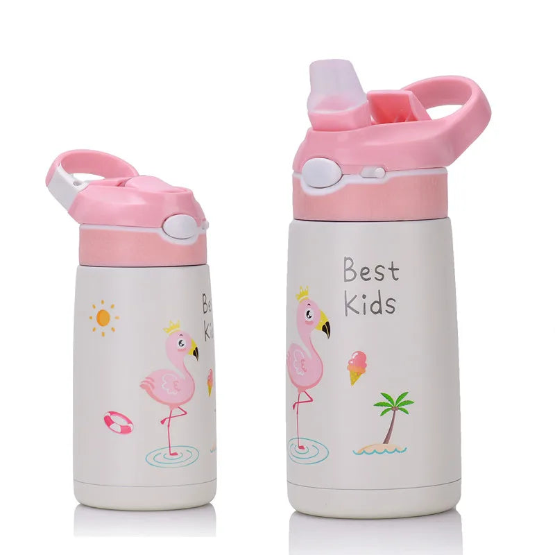 400ML Children Thermos Water Bottle Kids Thermos Mug Baby Duck Billed Straw 316 Stainless Steel Vacuum Flasks Tumbler Thermo Cup