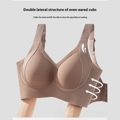Plus Size Seamless Bra - Wireless Lift Anti-Sagging, Breathable Wide Strap Comfort for Women Daily & Sports