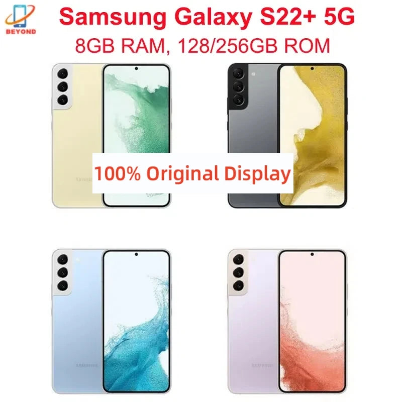 Samsung Galaxy S22+ 5G S22 Plus S906U 128GB 256GB ROM 8GB RAM 6.6' OLED Snapdragon NFC Octa Core Unlocked Android Cell Phone