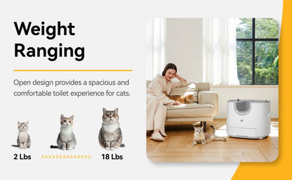 Furoomate - Automatic Smart Cat Litter Box, Self-Cleaning, 11L, High-Capacity Pet Toilet Tray