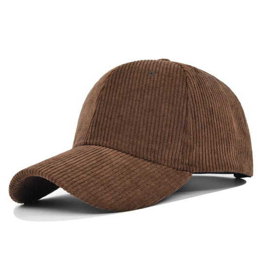 Solid color corduroy ins baseball cap Korean version versatile face enhancing small curved eave street duckbill cap