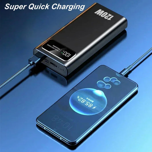 120W Fast Charging Powerbank Portable Digital Display 200000mAh Super Large Capacity External Battery For iPhone 16 Huawei MIJIA