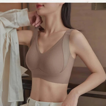 Plus Size Seamless Bra - Wireless Lift Anti-Sagging, Breathable Wide Strap Comfort for Women Daily & Sports