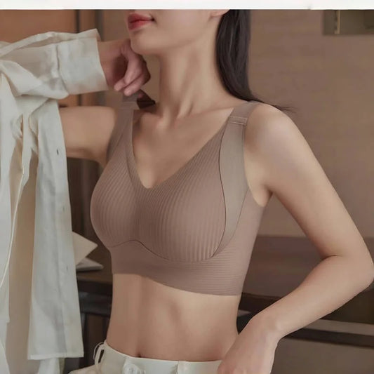 Plus Size Seamless Bra - Wireless Lift Anti-Sagging, Breathable Wide Strap Comfort for Women Daily & Sports