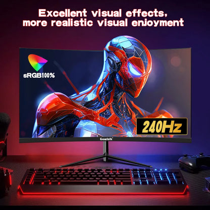 Gawfolk 32 Zoll Gaming Monitor Curved 1800R, 240Hz PC Bildschirm Full HD 1080P, Rahmenloses 1800R Gebogenes Computer Bildschirm