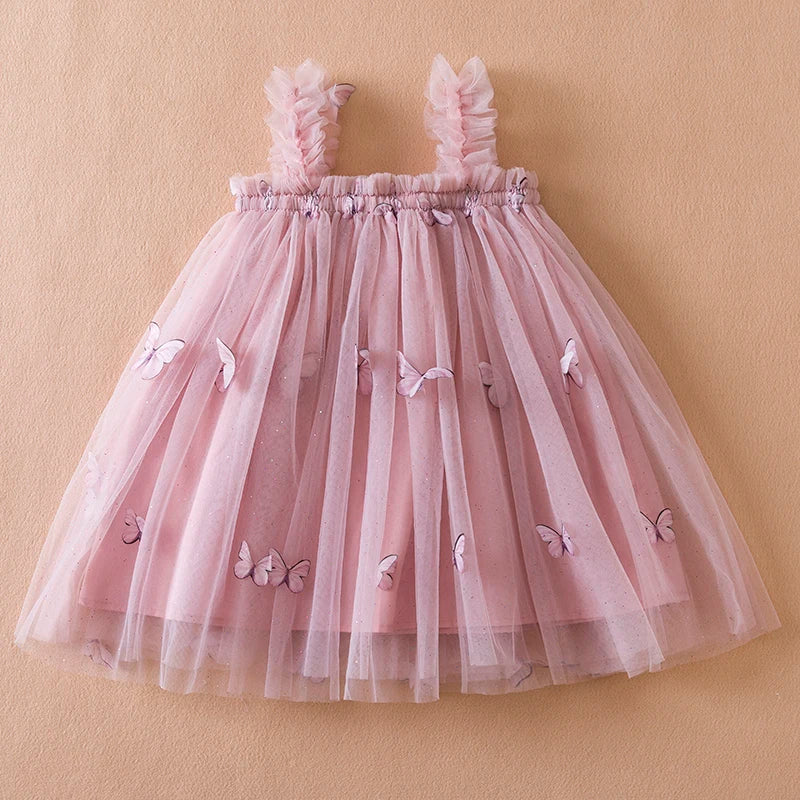 Baby Girl Clothes for Birthday Party 1-5Y Toddler Flower Elegant Luxury Dresses New 3D Butterfly Baby Dress Summer Sweet Outfits