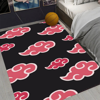 Anime Theme Carpet Various Styles With Somersault Cloud Sharingan Patterns Non Slip Rug For Living Room Bedroom Decor