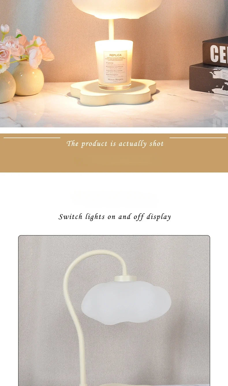 Creative Cloud-Shaped Wax Melt Lamp with Timer  Aromatherapy Night Light, Scented Candle Warmer, Stylish Desk Table Lamp