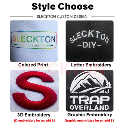 SLECKTON Custom Baseball Cap for Women and Men Fashion Design Brand LOGO Letter Embroidery Hats Corduroy Hats Unisex Wholesale