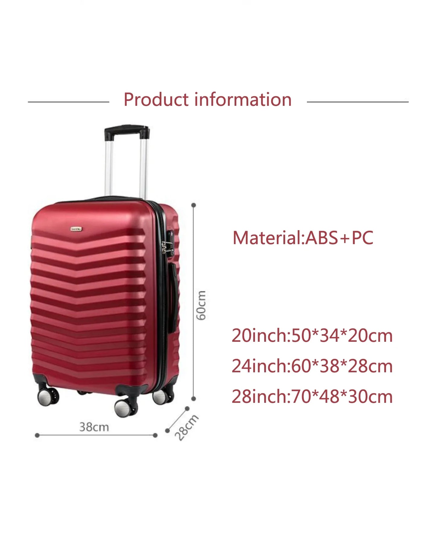 Business Suitcases 24 28 Inch 20''Carry On Luggage Spinner Lightweight Hardside Suitcase with  Lock for Travel Business