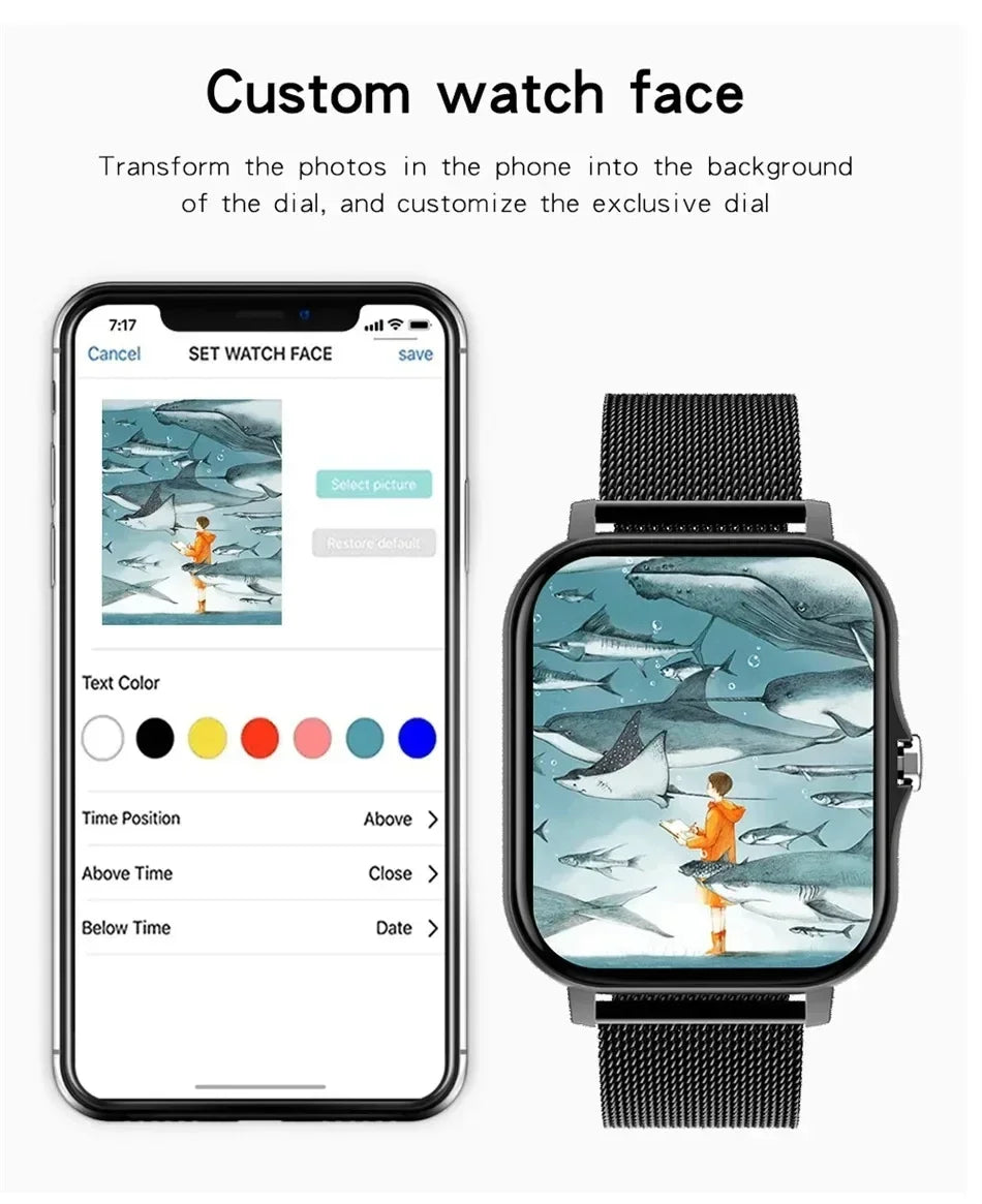 Smart Watches 2025 For Man Women Bluetooth Message Notification Smarthwhatch 1.91'' Display Fitness Tracker Smartwatch Android