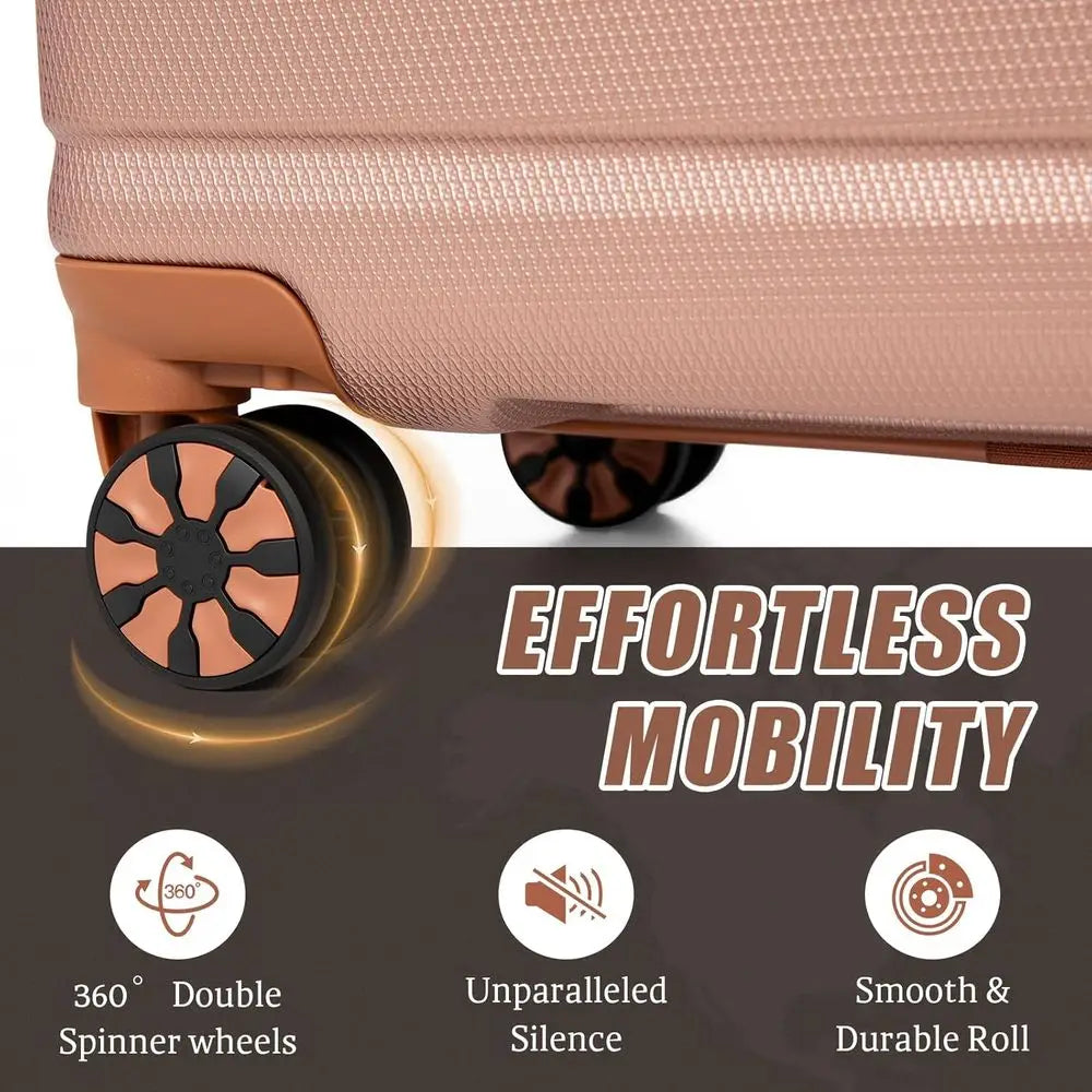 5-Piece Hardside ABS Spinner Luggage Set with TSA Lock, Waterproof and Lightweight for Men & Women