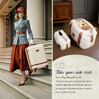 Lightweight 5-Piece White TSA-Lock Hardshell Spinner Luggage Set for Travel