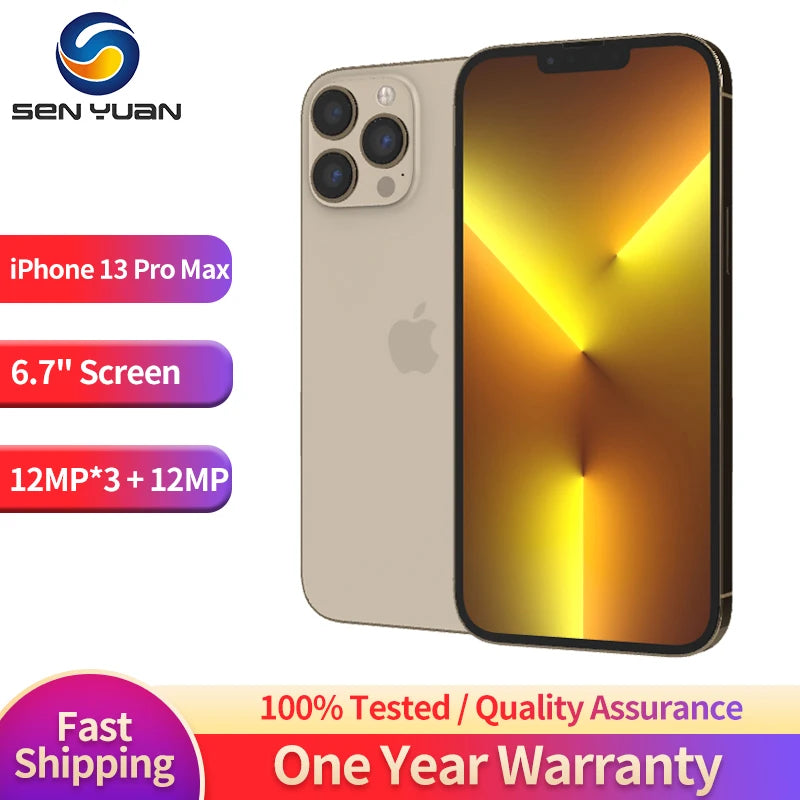 iPhone 13 Pro Max 128GB /256GB ROM A15 IOS Face ID NFC Original Unlocked iphone 13 pro max 5G  Phone