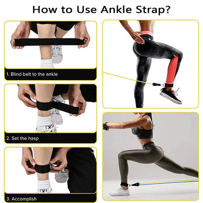 Wrapped Resistance Band Elastic Band Strength Training Rod Set Resistance Fitness Equipment Sports Belt Sports Equipment