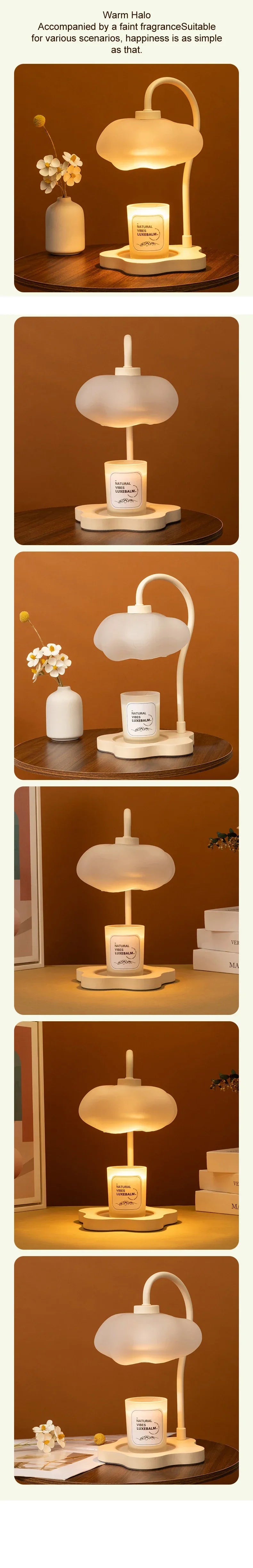 Creative Cloud-Shaped Wax Melt Lamp with Timer  Aromatherapy Night Light, Scented Candle Warmer, Stylish Desk Table Lamp