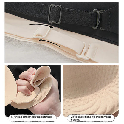 Women Invisible Bra Deep U Plunge Bras Backless Top for Dresses Sexy Lingerie with Transparent Strap Push Up Strapless Underwea