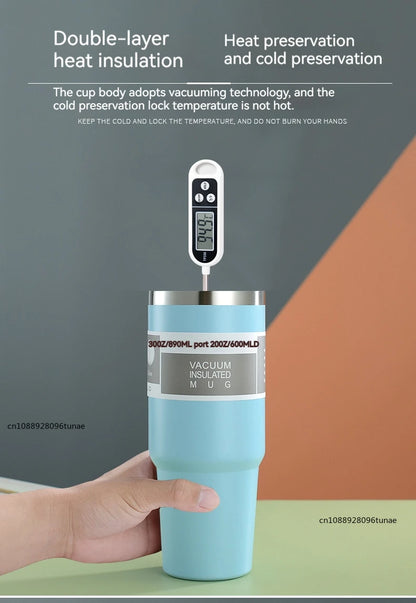 20oz/30oz Thermal Water Bottle With Straw Stainless Steel Car Coffee Mug Keeps Cold and Heat Thermal Mug Tumbler Vacuum Flasks