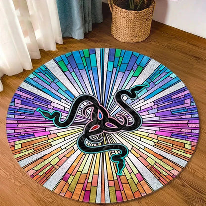 Razer Round Rugs Carpet Game Rome Gamer Gift Door Floor Mat Playroom Upholstery Living Room Bedroom Fashion Gaming Rug Decor