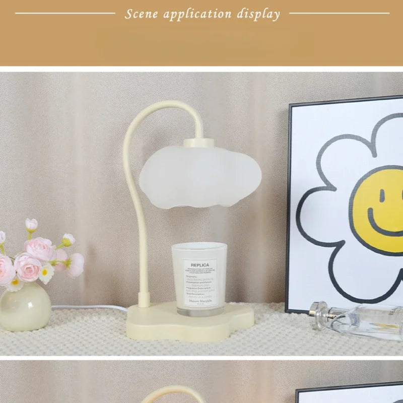 Creative Cloud-Shaped Wax Melt Lamp with Timer  Aromatherapy Night Light, Scented Candle Warmer, Stylish Desk Table Lamp