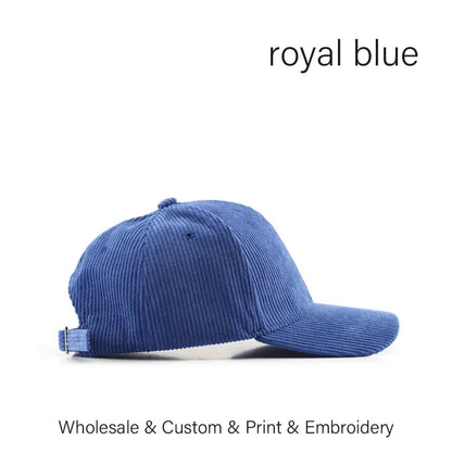 SLECKTON Custom Baseball Cap for Women and Men Fashion Design Brand LOGO Letter Embroidery Hats Corduroy Hats Unisex Wholesale