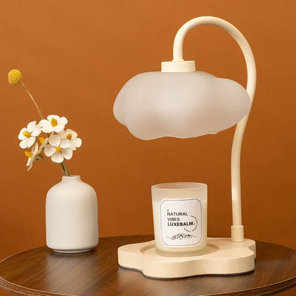 Creative Cloud-Shaped Wax Melt Lamp with Timer  Aromatherapy Night Light, Scented Candle Warmer, Stylish Desk Table Lamp