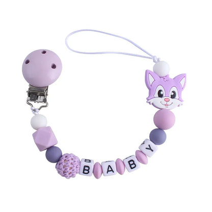 Handmade free personalized name silicone baby pacifier clip silicone crown koala pacifier chain holder baby safe teethin