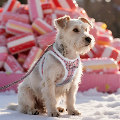 Winter Warm Pet Dog Harness Leash Set Soft Fur Padded Puppy Cat Harness Vest Thick Dogs Vest For Small Medium Dogs Chihuahua Pug