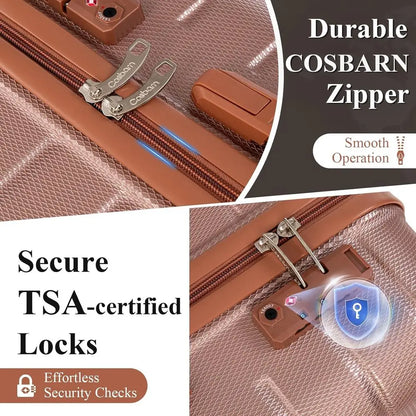 5-Piece Hardside ABS Spinner Luggage Set with TSA Lock, Waterproof and Lightweight for Men & Women