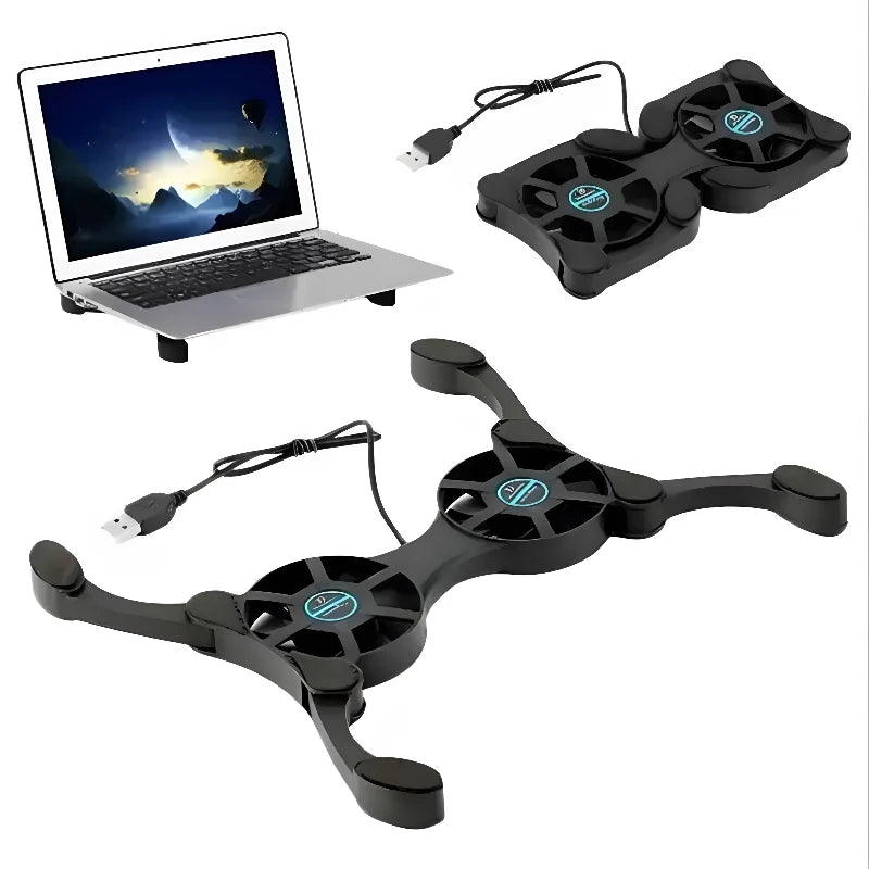 Foldable Radiator Laptop Cooling Pad Computer Accessories USB Mini Laptop Portable Dual Fan Stand