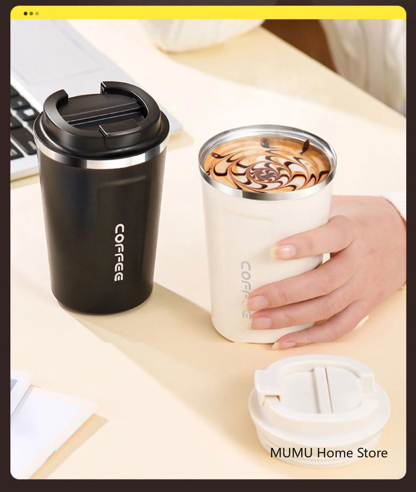 380/510ML Stainless Steel Coffee Mug Portable Tumbler Vacuum Flasks Car Thermal Cup Keeps Cold and Heat Thermal Mug Coffee Cup